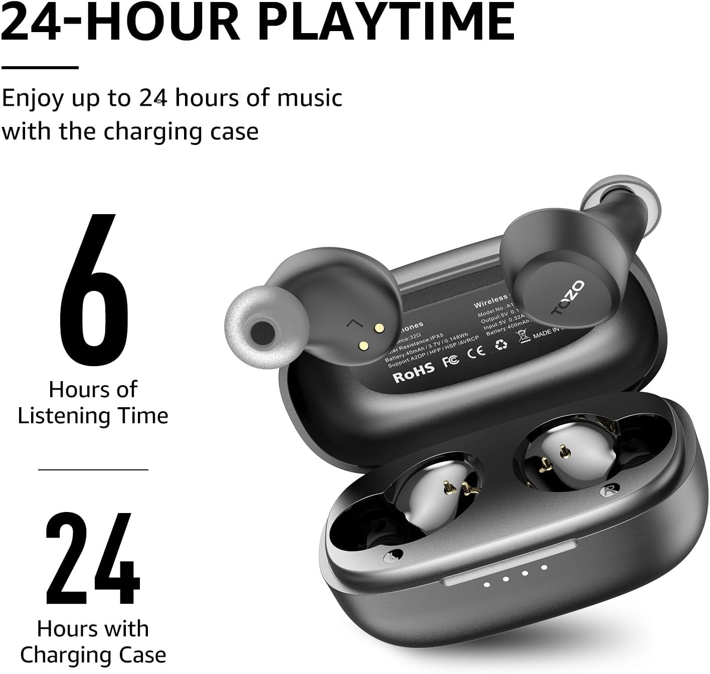 Wireless Earbuds Bluetooth 5.3 in Ear Light-Weight Headphones Built-In Microphone, IPX5 Waterproo