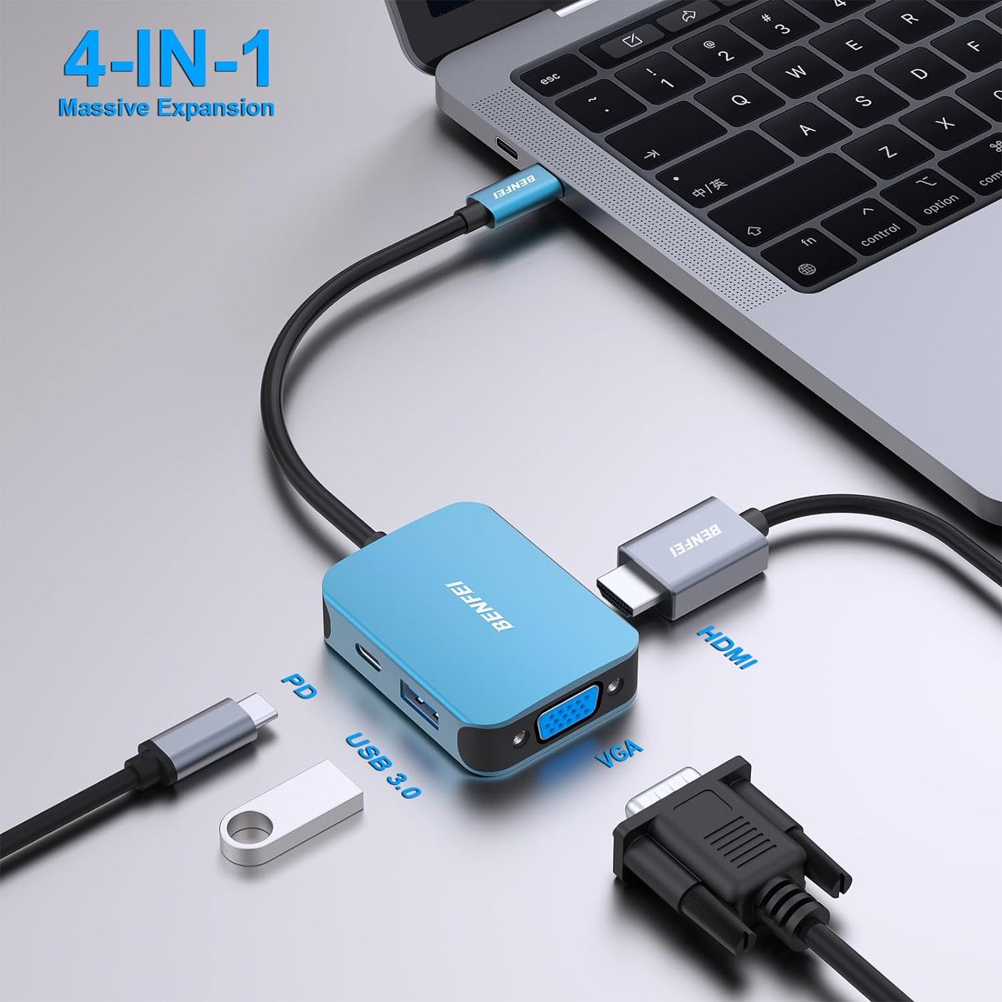 4 in 1 USB C Hub