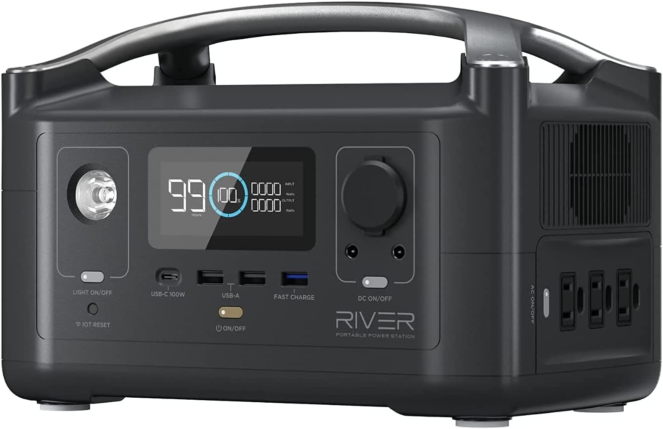 RIVER 288Wh Portable Power Station,3 X 600W(Peak 1200W) AC Outlets 