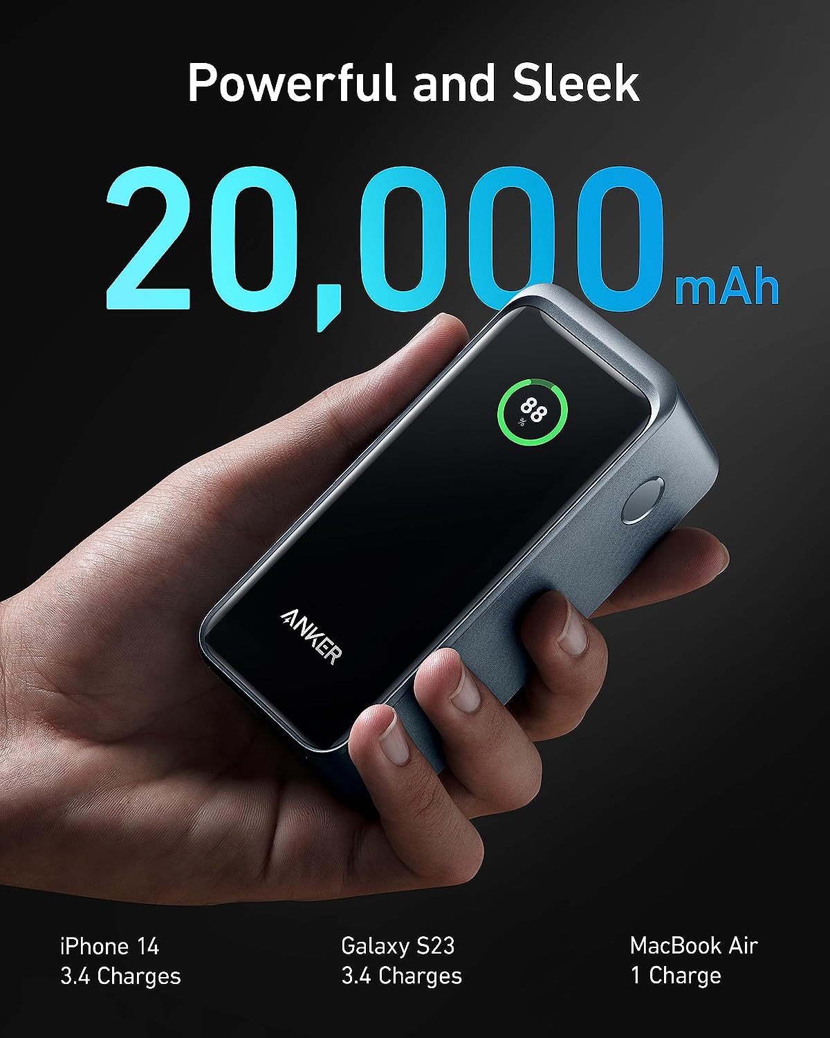 Prime Power Bank, 20K Portable Charger with 200W Output, Smart Digital Display